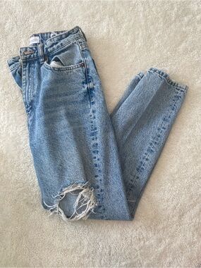 Zara acid wash ripped jeans